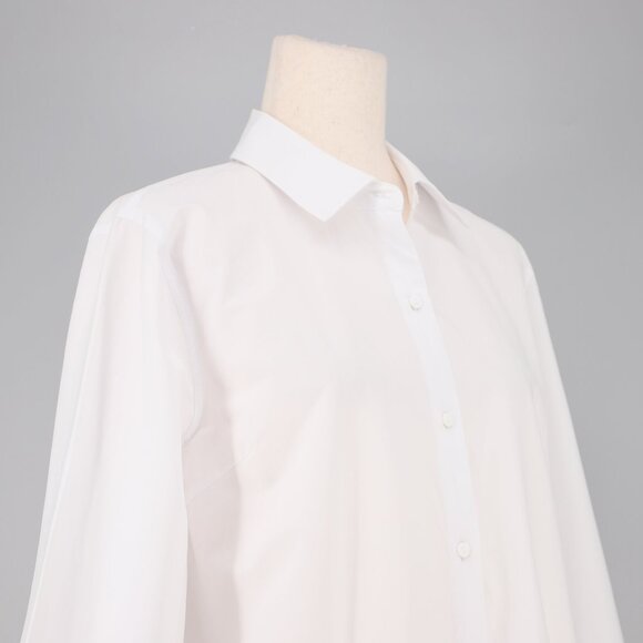 NWT L'AGENCE Levo Lace Trim Cropped Boxy Shirt in White Size S - Picture 6 of 12